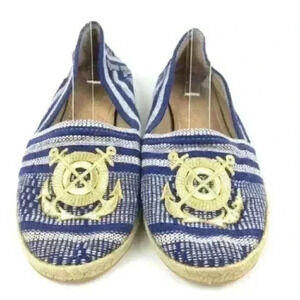 Kaanas Flats 39 9 Navy Anchor nautical Espadrilles